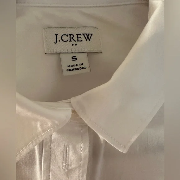 J. Crew Factory White Button Down feather shirt top HOT ITEM - Picture 5 of 7